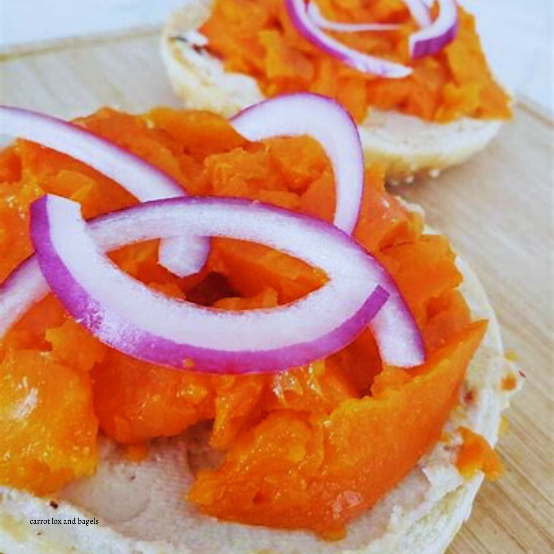 Carrot Lox, Cream Cheese & Bagels